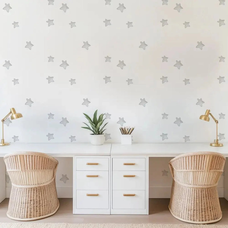 Papel Pintado Infantil Estrellas en acuarela GRISPapel PintadoHome & Garden > Decor > Wallpaper