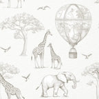 Papel pintado infantil con jirafas y globos | Ideal para bebés