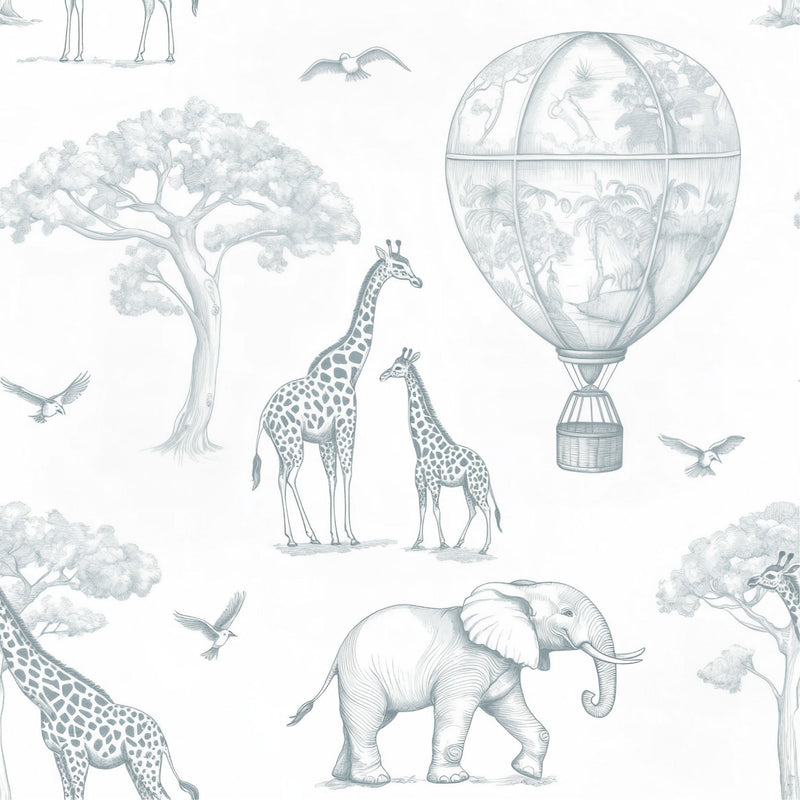 Papel Pintado Infantil Jirafas & Globos Azul EmpolvadoPapel PintadoHome & Garden > Decor > Wallpaper