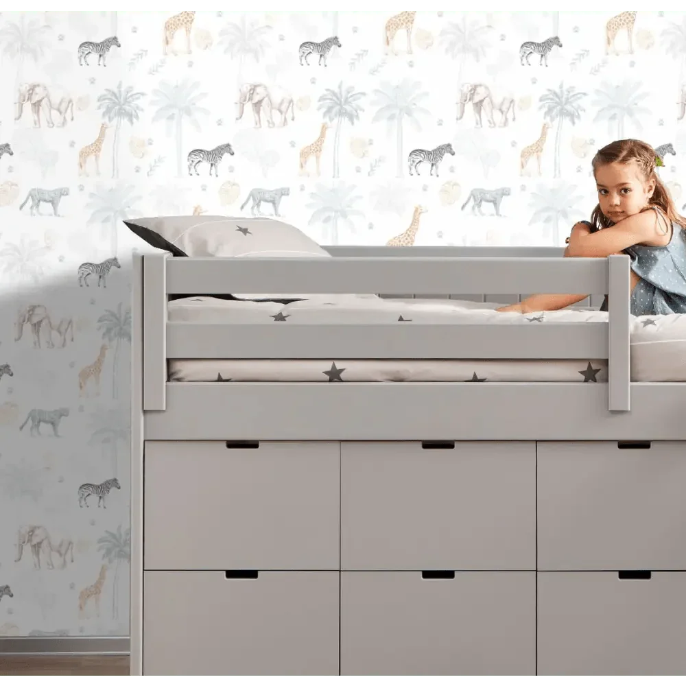 Papel pintado de jungla infantil para habitaciones | con animales