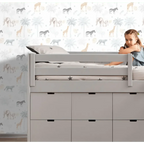 Papel pintado de jungla infantil para habitaciones | con animales