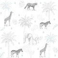 Jungle wallpaper with animals | grey and black for children