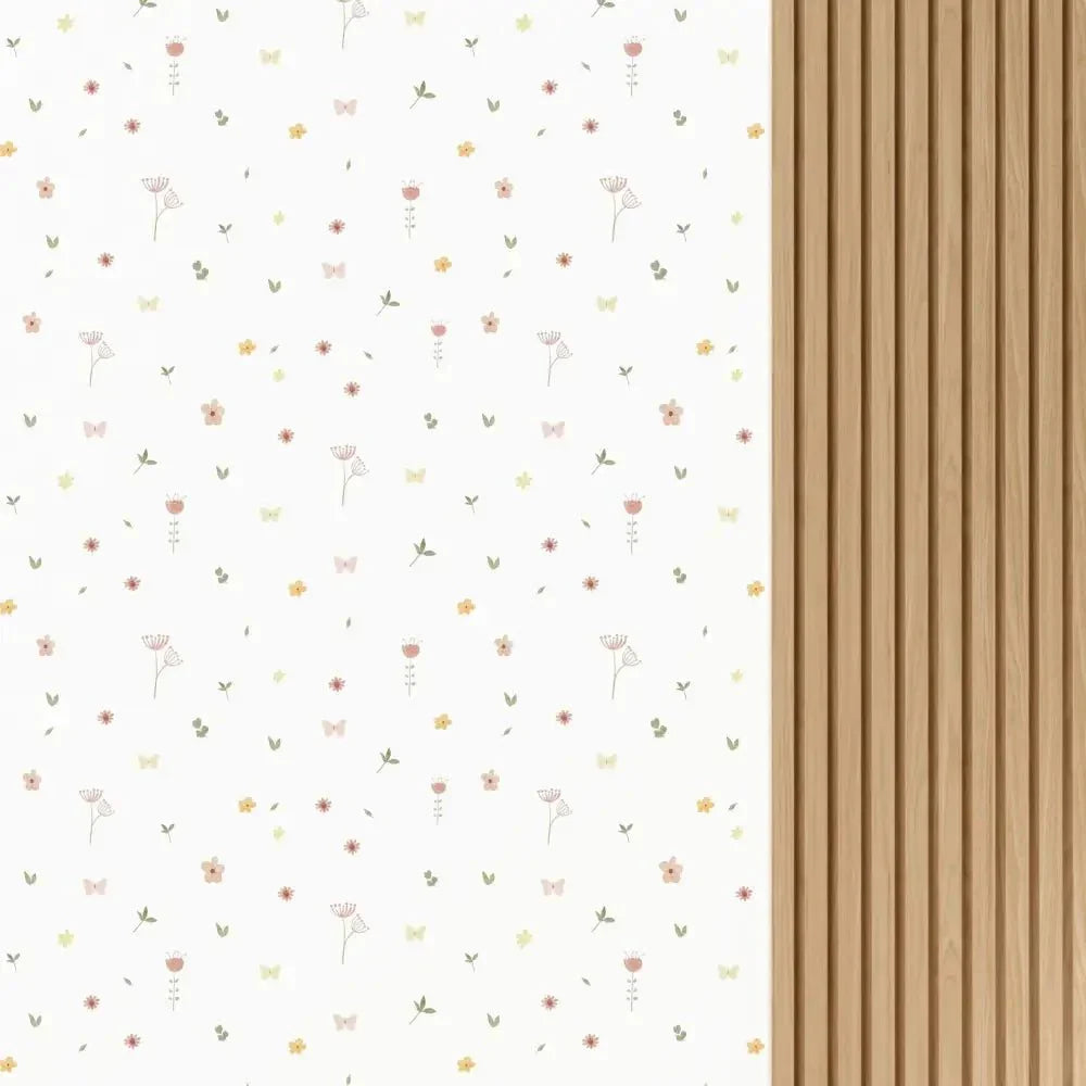 Papel pintado floral primavera para niños | diseño mágico