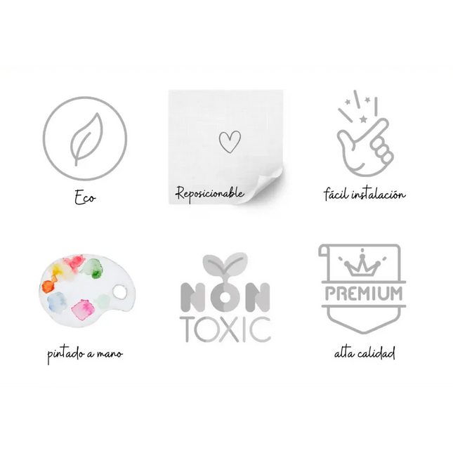 Vinilo Reposicionable Infantil RAINBOW MOSS - SUEÑOS DE CIGUEÑAViniloArts & Entertainment > Hobbies & Creative Arts > Arts & Crafts > Art & Crafting Materials > Embellishments & Trims > Decorative Stickers