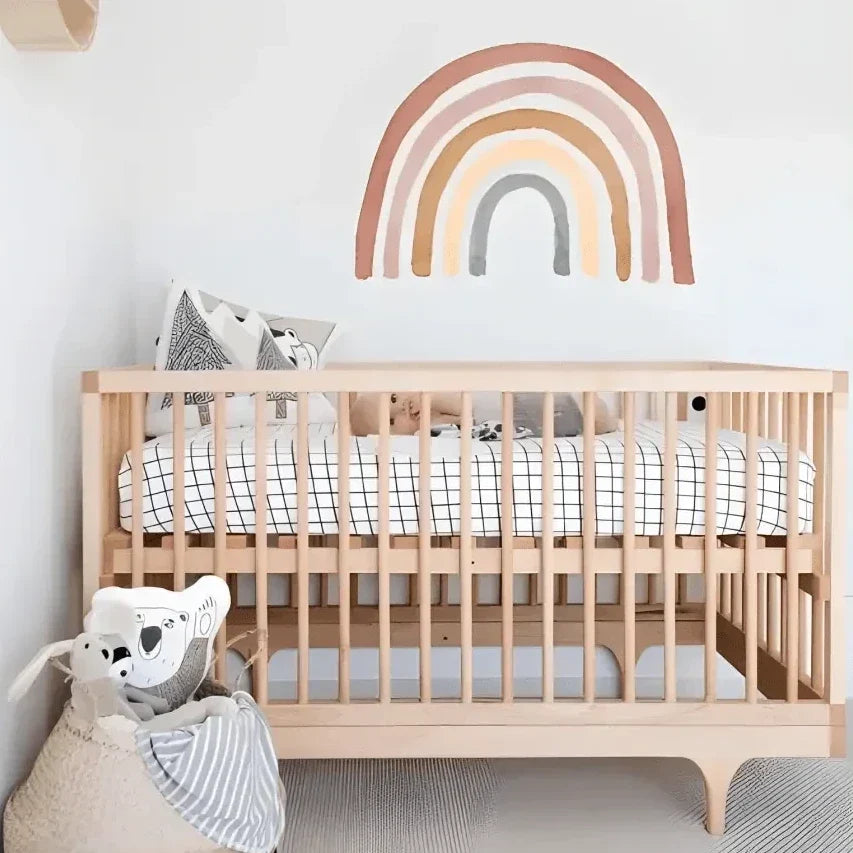 Vinil decorativo infantil | Com arco-íris e cegonhas