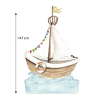 Vinilo decorativo infantil con diseño de barco para paredes