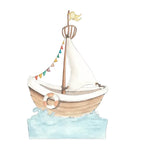 Children's decorative vinyl with a boat design for walls