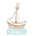 Vinilo decorativo infantil con diseño de barco para paredes