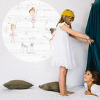 95cm round children's vinyl ballerina wall sticker | watercolor