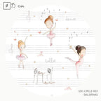 95cm round children's vinyl ballerina wall sticker | watercolor