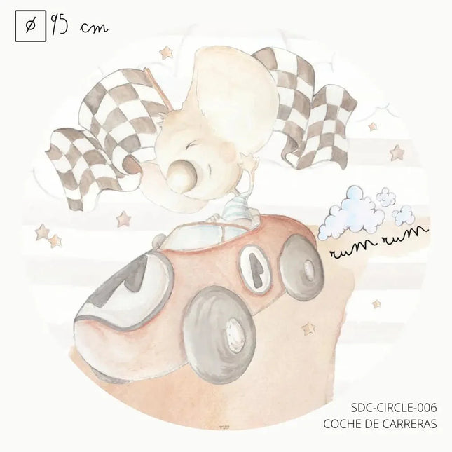 Vinilo Circle Ø95cm "COCHE DE CARRERAS"ViniloArts & Entertainment > Hobbies & Creative Arts > Arts & Crafts > Art & Crafting Materials > Embellishments & Trims > Decorative Stickers