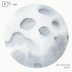 Moon 95cm round children's vinyl | watercolor painting for kids