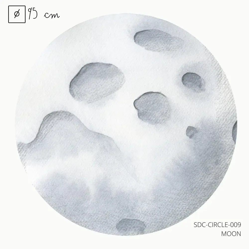 Vinilo infantil redondo Moon 95 cm | acuarela para niños