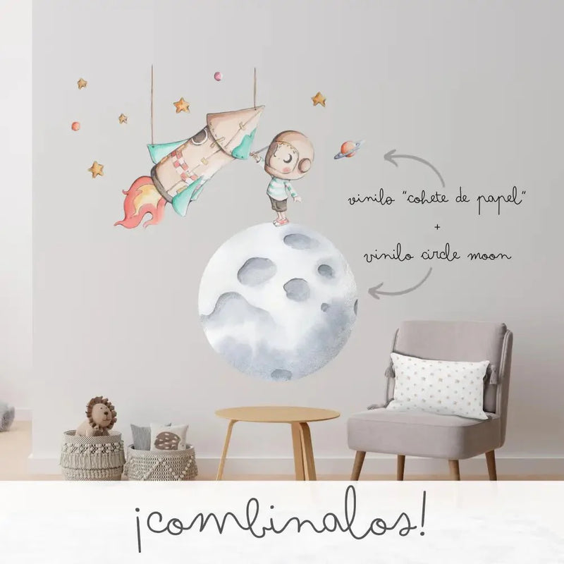 Vinilo Circle Ø95cm "MOON"ViniloArts & Entertainment > Hobbies & Creative Arts > Arts & Crafts > Art & Crafting Materials > Embellishments & Trims > Decorative Stickers