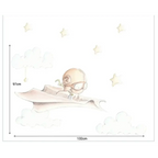 Vinilo avion de papel infantil | tela autoadhesiva ecológica