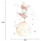 Vinilo tela infantil bailando en la luna | Decorativo