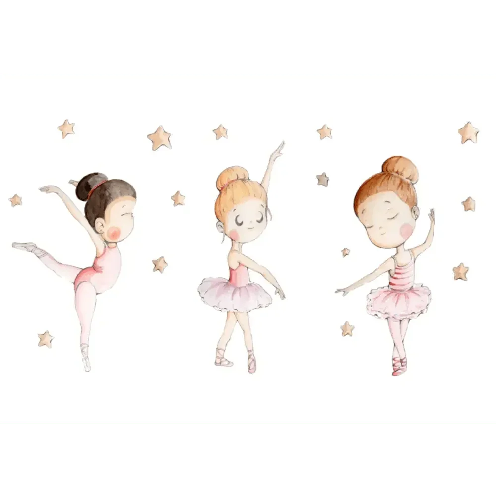 Vinilo decorativo infantil de tela BAILAMOS | bailarinas