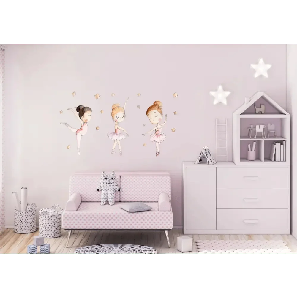 Vinilo decorativo infantil de tela BAILAMOS | bailarinas