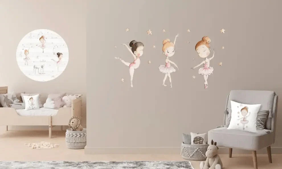 Vinilo decorativo infantil de tela BAILAMOS | bailarinas