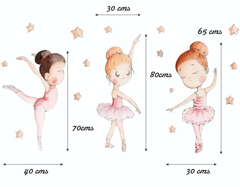 Vinilo decorativo infantil de tela BAILAMOS | bailarinas