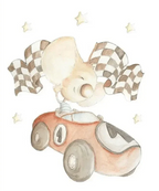 Vinilo de tela infantil coche de carreras | Decorativo
