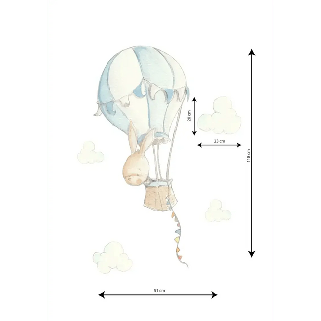 Vinilo de Tela Infantil - Conejo en Globo RABBIT IN BALLOONViniloArts & Entertainment > Hobbies & Creative Arts > Arts & Crafts > Art & Crafting Materials > Embellishments & Trims > Decorative Stickers