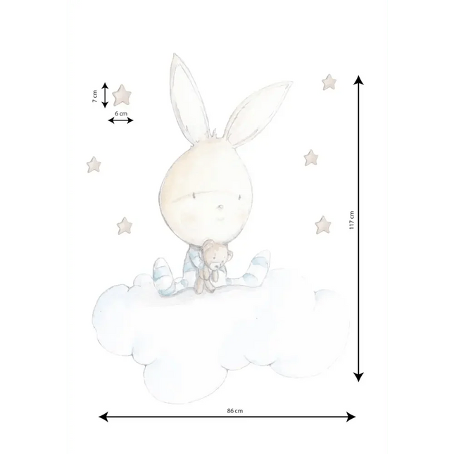 Vinilo de Tela Infantil - Conejo Sueños - BLUE DREAMSViniloArts & Entertainment > Hobbies & Creative Arts > Arts & Crafts > Art & Crafting Materials > Embellishments & Trims > Decorative Stickers