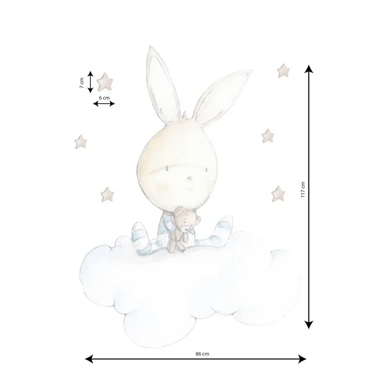 Vinilo de Tela Infantil - Conejo Sueños - BLUE DREAMSViniloArts & Entertainment > Hobbies & Creative Arts > Arts & Crafts > Art & Crafting Materials > Embellishments & Trims > Decorative Stickers