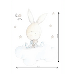 Vinilo infantil de tela Conejo Sueños | Blue Dreams