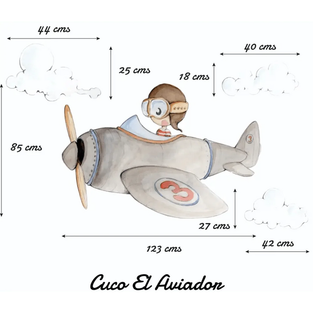 Vinilo de Tela Infantil CUCO AVIADOR - SUEÑOS DE CIGUEÑAViniloArts & Entertainment > Hobbies & Creative Arts > Arts & Crafts > Art & Crafting Materials > Embellishments & Trims > Decorative Stickers