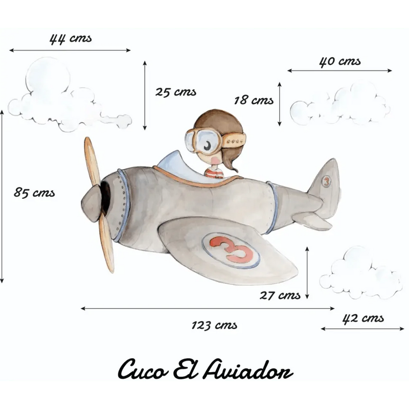 Vinilo de Tela Infantil CUCO AVIADOR - SUEÑOS DE CIGUEÑAViniloArts & Entertainment > Hobbies & Creative Arts > Arts & Crafts > Art & Crafting Materials > Embellishments & Trims > Decorative Stickers