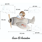 Aviator Cuckoo Children's Decorative Vinyl | Hand-Painted Effect
