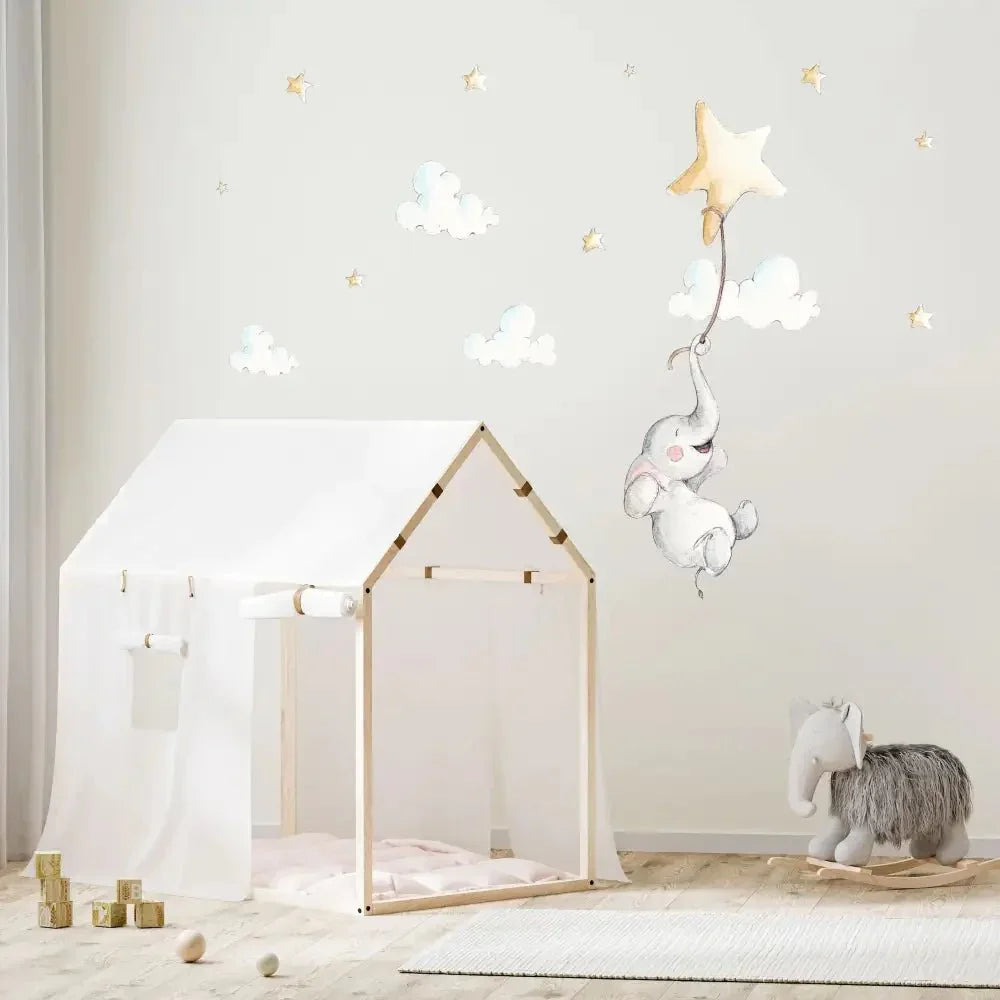 Children's fabric decorative vinyl | happy elephant
