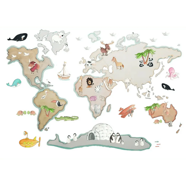 Vinilo de Tela Infantil Mapamundi -World Map Animals XL 220x120cm - SUEÑOS DE CIGUEÑAViniloArts & Entertainment > Hobbies & Creative Arts > Arts & Crafts > Art & Crafting Materials > Embellishments & Trims > Decorative Stickers