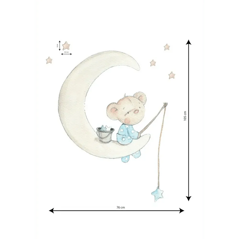 Vinilo de Tela Infantil Osito en la Luna - ON THE MOONViniloArts & Entertainment > Hobbies & Creative Arts > Arts & Crafts > Art & Crafting Materials > Embellishments & Trims > Decorative Stickers