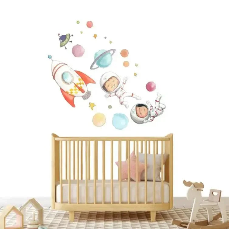 vinilo decorativo tela infantil planetas | astronautas