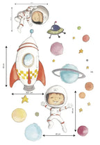 vinilo decorativo tela infantil planetas | astronautas