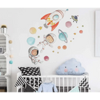vinilo decorativo tela infantil planetas | astronautas