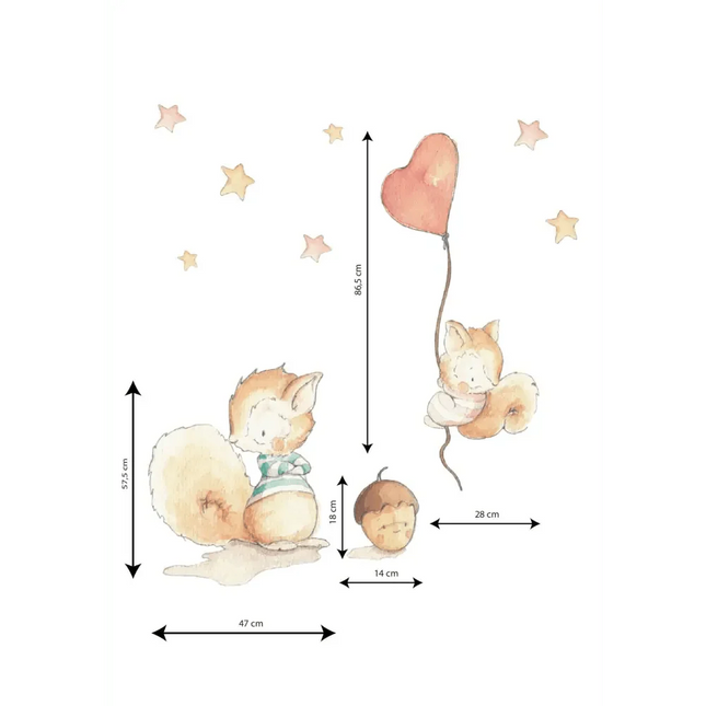Vinilo Decorativo Infantil Ardillas SQUIRRELS FRIENDSViniloArts & Entertainment > Hobbies & Creative Arts > Arts & Crafts > Art & Crafting Materials > Embellishments & Trims > Decorative Stickers