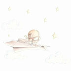 Vinilo decorativo infantil con diseño de avión de papel