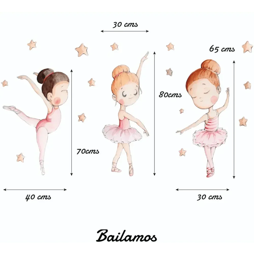 Vinilo decorativo infantil BAILAMOS | Pintado a mano para niños