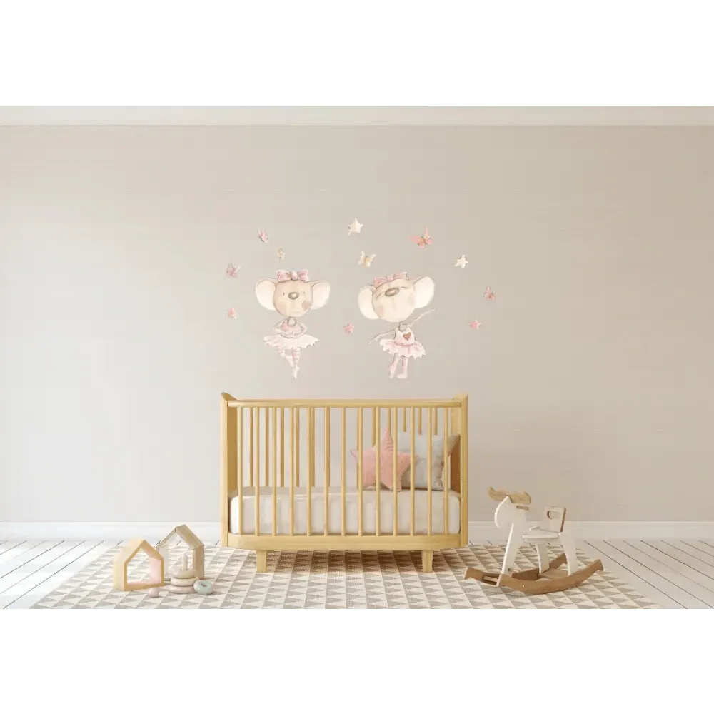 Vinilo decorativo infantil Bailando con Mariposas