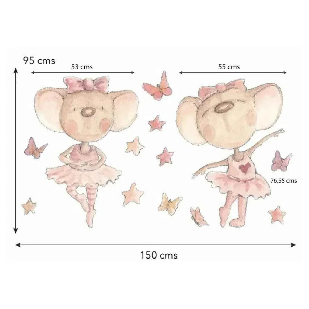 Vinilo decorativo infantil Bailando con Mariposas