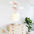 Vinilo decorativo infantil bailando en la luna | De acuarela