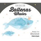 Vinilo decorativo infantil con ballenas pintadas a mano