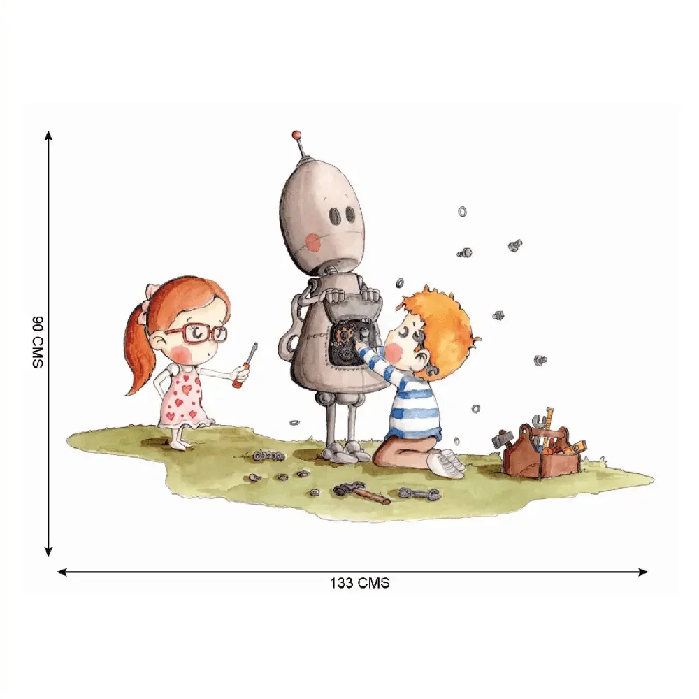 Botty the Robot Hand-Painted Children's Decorative Vinyl