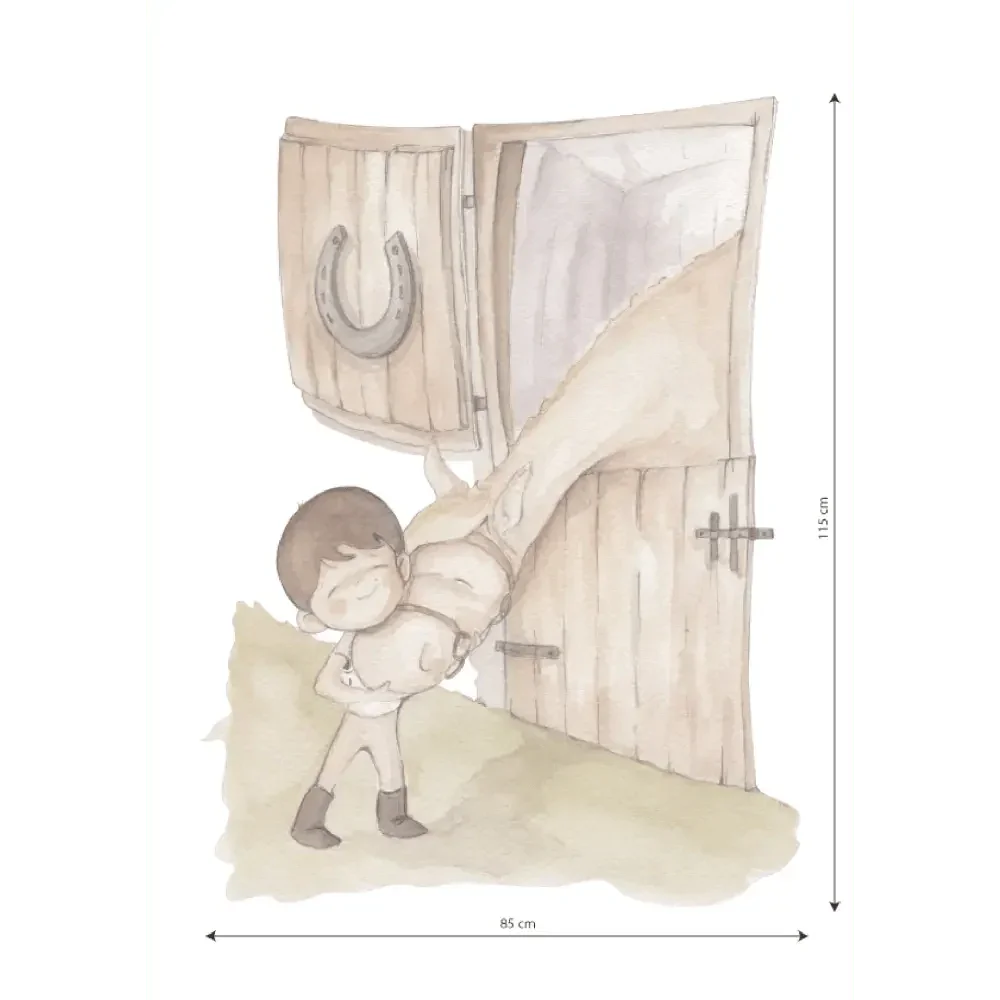 Autocolante decorativo infantil com cavalos | Menino que adora cavalos