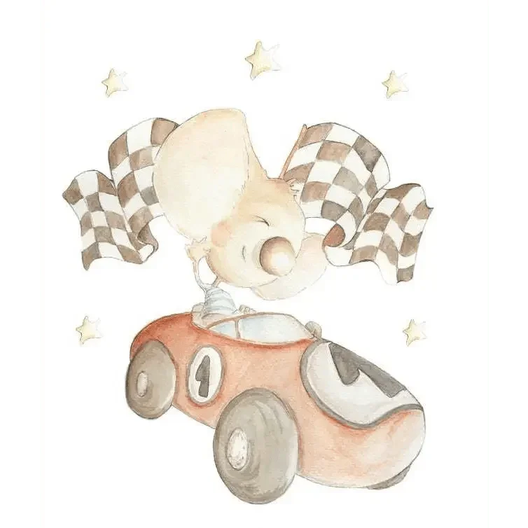 Vinilo decorativo infantil | coche de carreras para niños