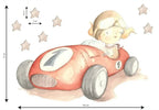 Vinilo decorativo infantil coche Fast Car pintado a mano