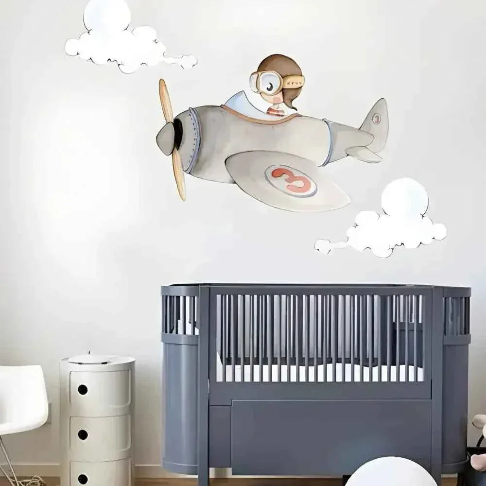 Cuco aviador decorativo infantil em vinil